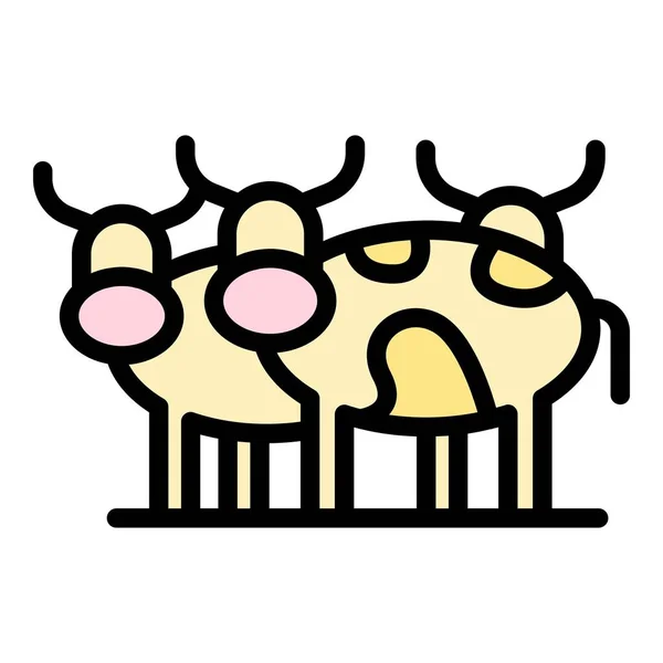 Ranch Kühe Umriss Ranch Kühe Vektor Symbol Für Web Design — Stockvektor