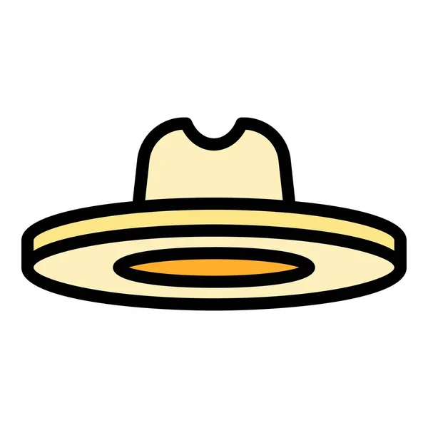牧场帽图标 基于白背景色平面的网页设计概要农场帽子矢量图标 — 图库矢量图片