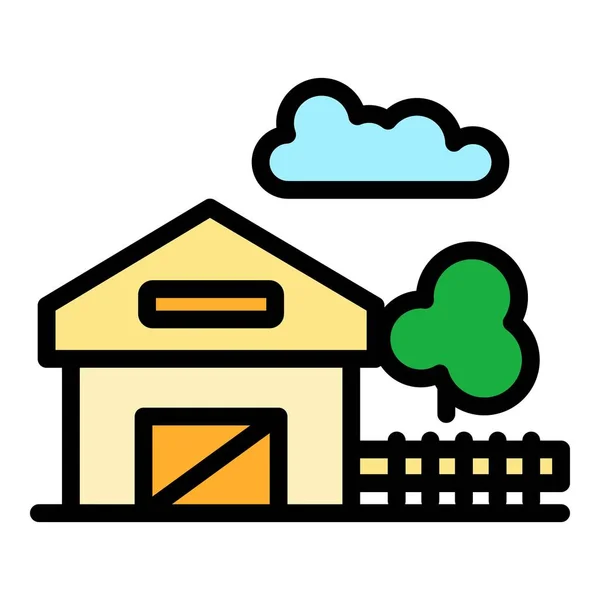 Ranch House Fence Icon Outline Ranch House Fence Vector Icon — Stock Vector