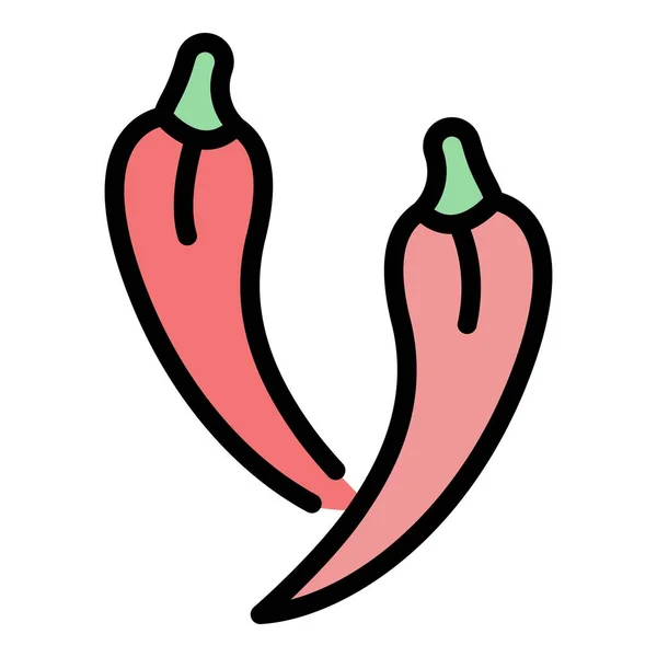 Ref Chilli Pepper Paprica Контур Перца Перца Чили Иконка Вектора — стоковый вектор