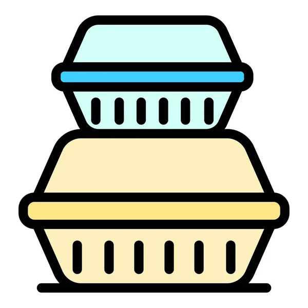 Das Symbol Für Lunchpakete Umriss Lunchboxen Vektorsymbol Für Web Design — Stockvektor