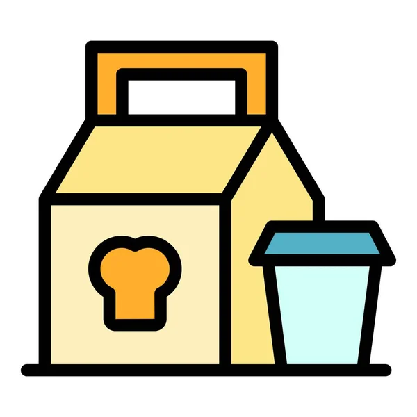 Lieferung Mittagessen Symbol Outline Delivery Lunch Vektor Symbol Für Web — Stockvektor