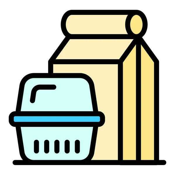 Takeout Meal Icon Outline Takeout Meal Vector Icon Web Design — Stock Vector