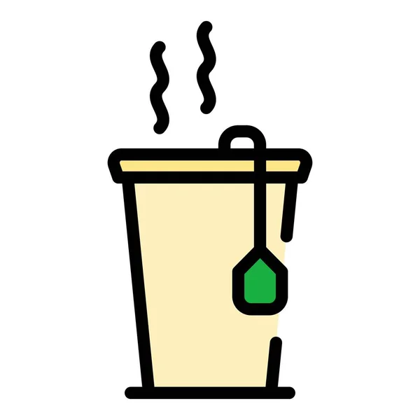 Εικονίδιο Τσαγιού Περίγραμμα Takeaway Τσάι Διάνυσμα Εικονίδιο Για Σχεδιασμό Web — Διανυσματικό Αρχείο