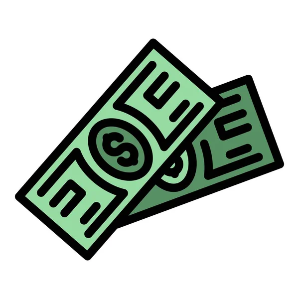 補償金の現金アイコン 概要白い背景色フラットに分離されたウェブデザインのための補償金の現金ベクトルアイコン — ストックベクタ