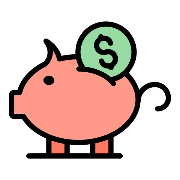 Piggy Bank Compensation Icon Outline Piggy Bank Compensation Vector Icon — Stock Vector