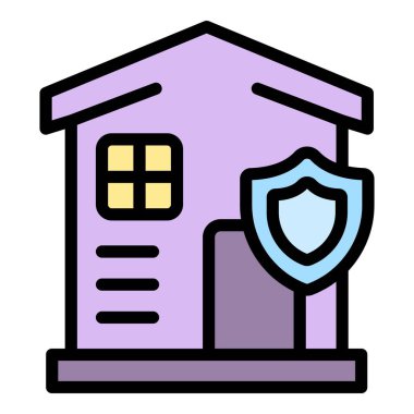 Sorumluluk emniyetli ev simgesi. Beyaz arkaplan renginde izole edilmiş web tasarımı için Ev Sorumluluğu güvenli vektör simgesi