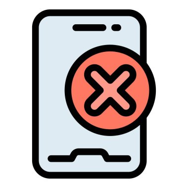 Telefon koruması ödeme iptal ikonu. Beyaz arkaplan rengi üzerinde izole edilmiş web tasarımı için telefon koruma ödeme iptal vektör simgesi