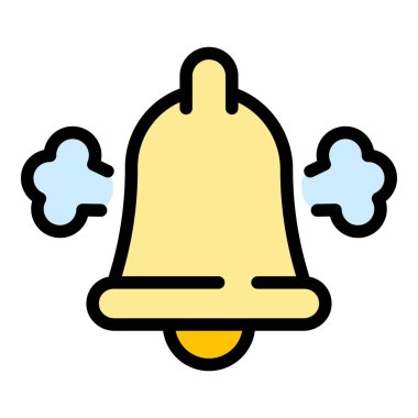 Çan işi acele simgesi. Beyaz arkaplan rengi üzerinde izole edilmiş web tasarımı için özet Bell görev acele vektör simgesi