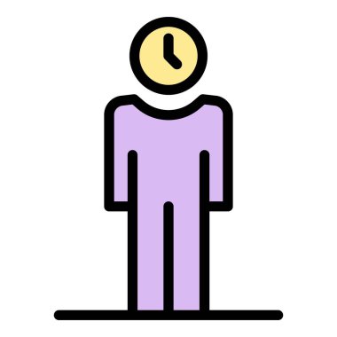 Acele iş zamanı simgesi. Beyaz arkaplan rengi üzerinde izole edilmiş web tasarımı için Rush görev zaman vektör simgesi taslağı