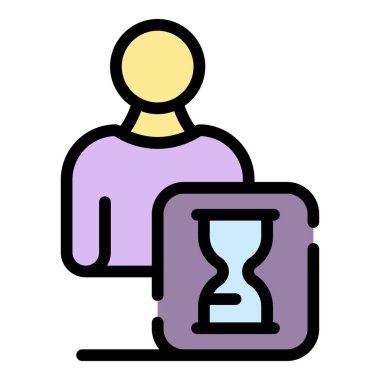 Acele iş zamanı yönetim simgesi. Beyaz arkaplan rengi üzerinde izole edilmiş web tasarımı için Rush görev zaman yönetimi vektör simgesi taslağı