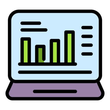 Sonuç para dizüstü bilgisayarı simgesi. Beyaz arkaplan rengi üzerinde izole edilmiş web tasarımı için para dizüstü bilgisayar vektör simgesi taslağı