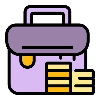 Evrak çantası araştırma ikonu. Beyaz arkaplan rengi üzerinde izole edilmiş web tasarımı için Evrak çantası pazar çalışması vektör simgesi