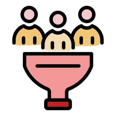 Eğitim hunisi simgesi. Beyaz arkaplan rengi üzerinde izole edilmiş web tasarımı için ana eðitim huni vektör simgesi