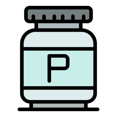 Protein kavanozu ikonu. Beyaz arkaplan renginde izole edilmiş web tasarımı için Protein kavanozu vektör simgesi