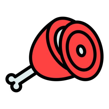 Jambon bacak protein ikonu. Beyaz arkaplan rengi üzerinde izole edilmiş web tasarımı için jambon bacak protein ikonu