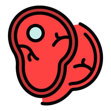 Biftek protein ikonu. Beyaz arkaplan rengi üzerinde izole edilmiş web tasarımı için Biftek protein vektör simgesi taslağı