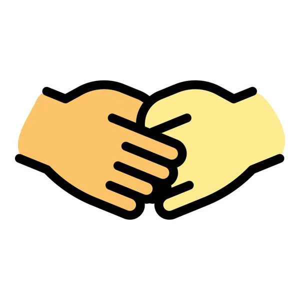 Ikone Des Personalhandschlags Umriss Human Resources Handshake Vektor Symbol Für — Stockvektor