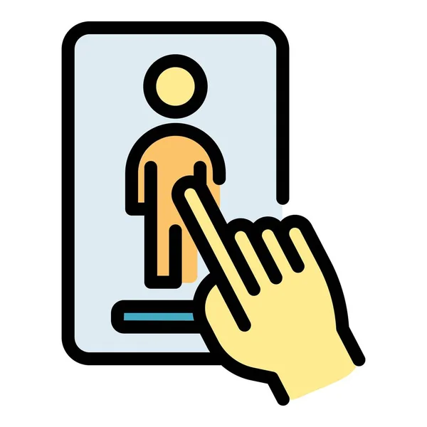 Personaltablette Umriss Human Resources Tablet Vektor Symbol Für Web Design — Stockvektor