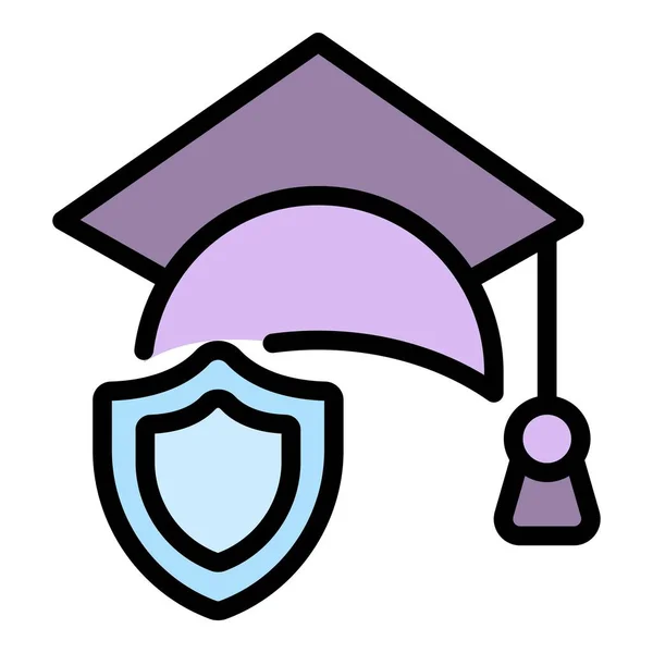 Liability Graduation Hat Icon Outline Liability Graduation Hat Vector Icon — Stock Vector