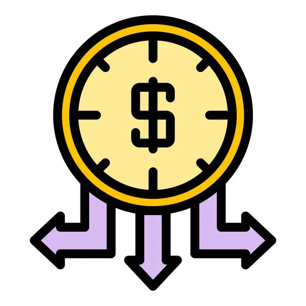 Tiempo Responsabilidad Icono Dinero Esquema Liability Time Money Vector Icon — Vector de stock