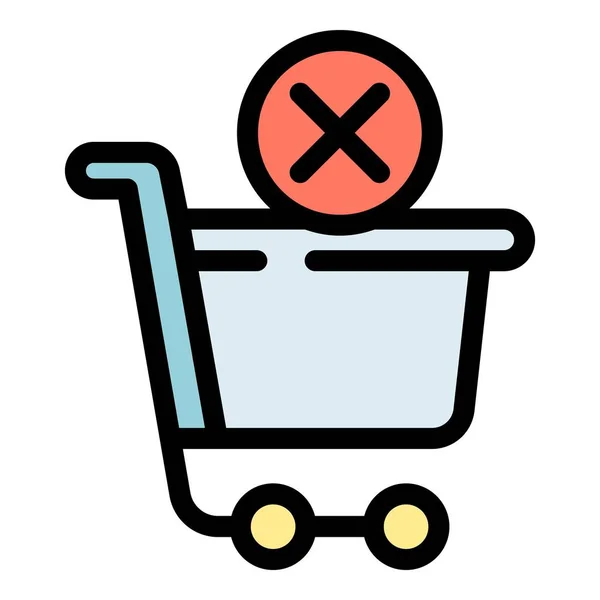 Zahlungsannullierungssymbol Einkaufswagen Outline Shop Warenkorb Zahlungsausfall Vektor Symbol Für Web — Stockvektor