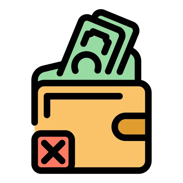 Portafoglio Icona Cancellazione Del Pagamento Outline Wallet Pagamento Cancellazione Vettoriale — Vettoriale Stock