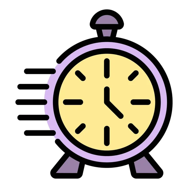 Rush Δουλειά Ξυπνητήρι Εικονίδιο Περίγραμμα Rush Δουλειά Ξυπνητήρι Ρολόι Διάνυσμα — Διανυσματικό Αρχείο