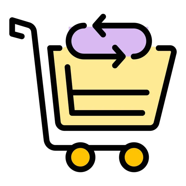 Cart Return Shopping Icon Outline Cart Return Shopping Vector Icon — Stock Vector