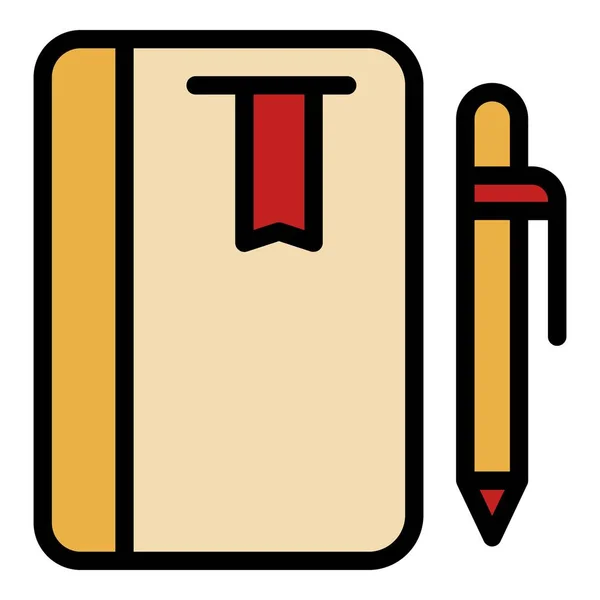 Notebook Pen Icoon Outline Notebook Pen Vector Icoon Voor Web — Stockvector