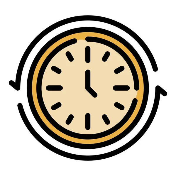 Icono Tiempo Aprendizaje Esquema Icono Vector Tiempo Aprendizaje Para Diseño — Vector de stock