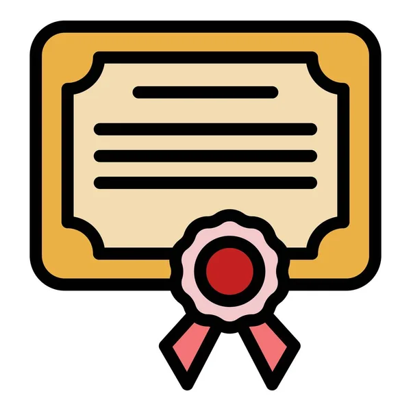 Значок Сертификата Иконка Вектора Сертификата Школы Веб Дизайна Изолированы Белом — стоковый вектор