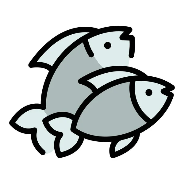Icono Proteína Pescado Esquema Icono Vector Proteína Pescado Para Diseño — Vector de stock