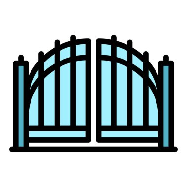 Sensör kapısı simgesi. Beyaz arkaplan renklerinde izole edilmiş web tasarımı için ana hat sensör geçit vektör simgesi