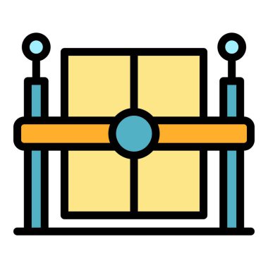 Otomatik geçit sistemi simgesi. Beyaz arkaplan rengi üzerinde izole edilmiş web tasarımı için Otomatik Kapı Sistemi vektör simgesi