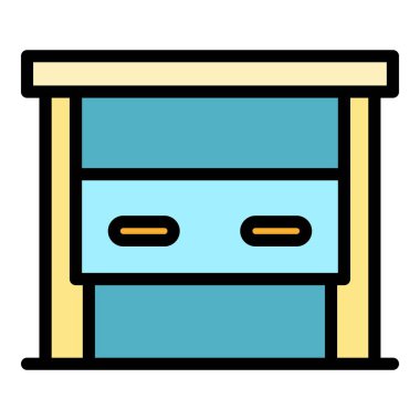 Otomatik kapı simgesi. Beyaz arkaplan rengi üzerinde izole edilmiş web tasarımı için Otomatik kapı vektör simgesi