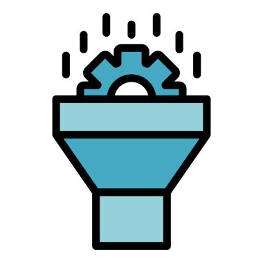 Veri bacası simgesi. Beyaz arkaplan rengi üzerinde izole edilmiş web tasarımı için ana veri huni vektör simgesi