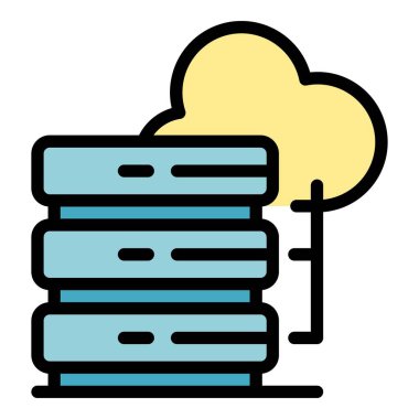 Veri sunucu simgesi. Beyaz arkaplan rengi üzerinde izole edilmiş web tasarımı için özet veri sunucu simgesi