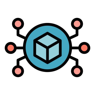 Büyük veri merkezi simgesi. Beyaz arkaplan renginde izole edilmiş web tasarımı için Büyük veri merkezi vektör simgesi