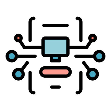 Engelleme sistemi simgesi. Beyaz arkaplan rengi üzerinde izole edilmiş web tasarımı için özet Blockchain sistem vektör simgesi