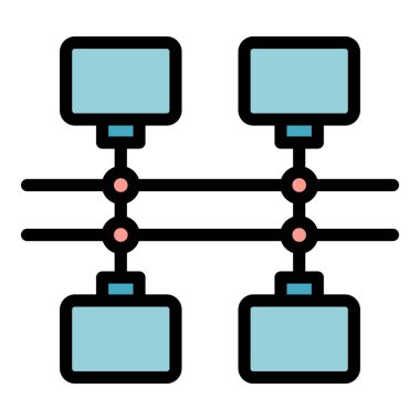 Engelleme kodu simgesi. Beyaz arkaplan rengi üzerinde izole edilmiş web tasarımı için özet Blockchain kod vektör simgesi
