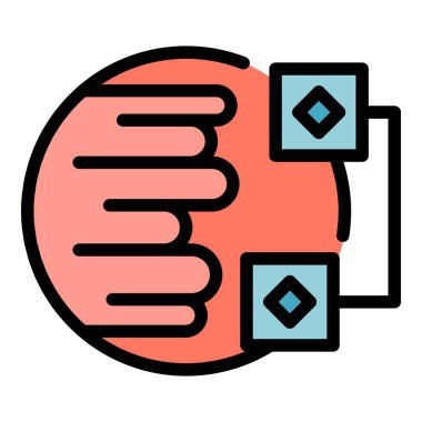 Engelleme işlemi simgesi. Beyaz arkaplan rengi üzerinde izole edilmiş web tasarımı için ana hatlı Blockchain işlem vektör simgesi