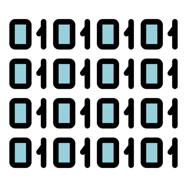 Значок Цифрового Кода Блокчейн Контур Blockchain Цифровой Код Вектор Значок — стоковый вектор
