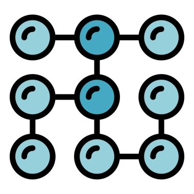 Blockchain veritabanı simgesi. Beyaz arkaplan rengi üzerinde izole edilmiş web tasarımı için özet Blockchain veritabanı vektörü simgesi