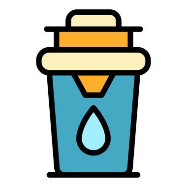 Su filtresi simgesi. Beyaz arkaplan rengi üzerinde izole edilmiş web tasarımı için özet Su filtresi vektör simgesi