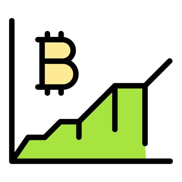 Ícone Crescimento Mercado Bitcoin Esboço Bitcoin Ícone Vetor Crescimento Mercado — Vetor de Stock