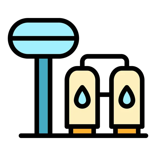 Ikone Der Reinigungsstation Umriss Purification Station Vektorsymbol Für Web Design — Stockvektor