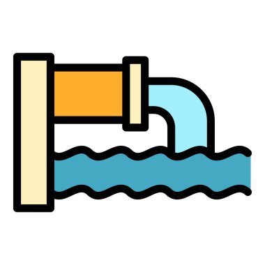 Kanalizasyon borusu ikonu. Beyaz arkaplan renginde izole edilmiş web tasarımı için ana kanalizasyon boru vektör simgesi