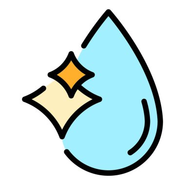 Temiz su damlası ikonu. Beyaz arkaplan renginde izole edilmiş web tasarımı için Temiz su bırakma vektör simgesi