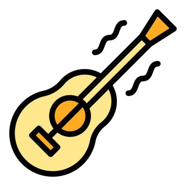 Gitar kampı ikonu. Beyaz arkaplan rengi üzerinde izole edilmiş web tasarımı için ana Kamp gitar vektör simgesi